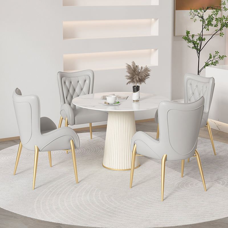 Nordic 1/4/5 Pieces Dining Set Round Stone Dining Table for Dining Room