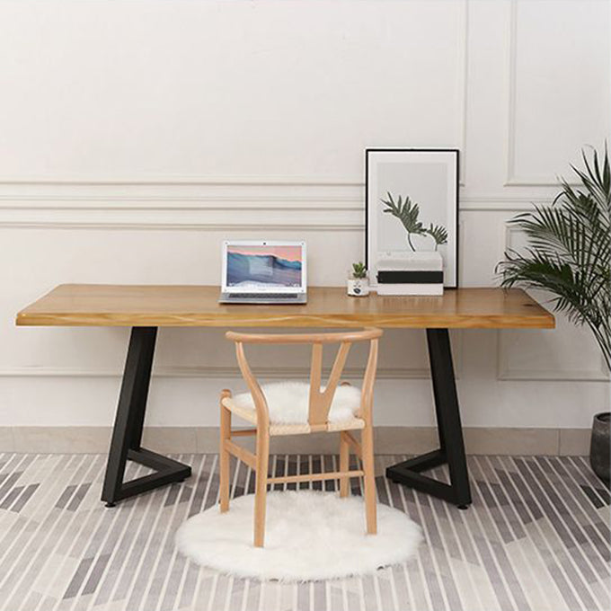 Industrial Dining Set 1/2/4/5 Pieces Solid Wood Double Pedestal Dinette Set