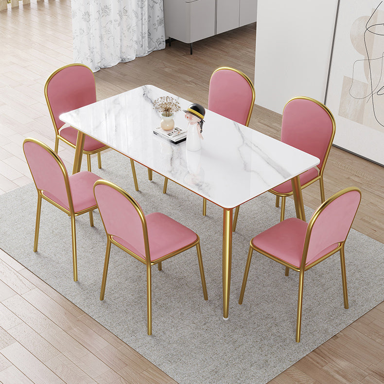 Nordic 1/4/5/7 Pieces Dining Set Rectangle Stone Dining Table for  Kitchen Dining Room