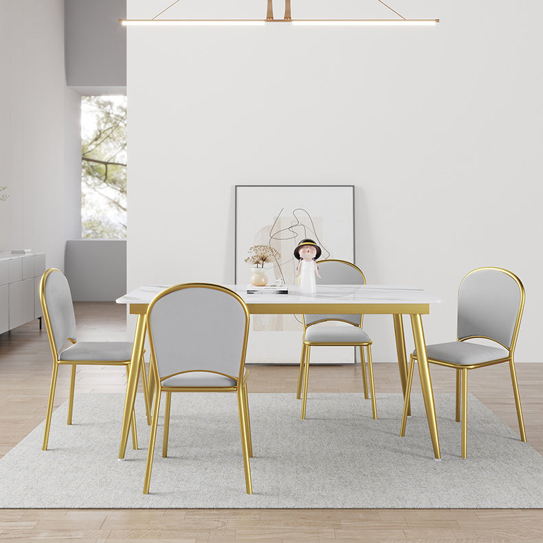 Nordic 1/4/5/7 Pieces Dining Set Rectangle Stone Dining Table for  Kitchen Dining Room