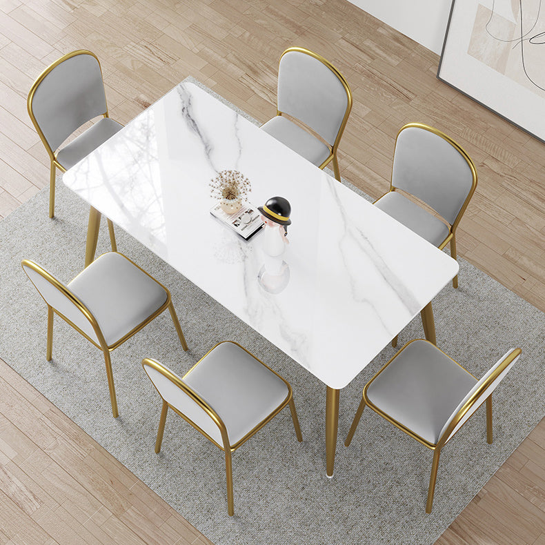 Nordic 1/4/5/7 Pieces Dining Set Rectangle Stone Dining Table for  Kitchen Dining Room