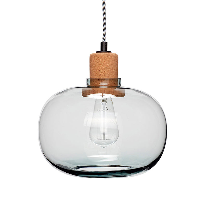 Kit de pendentif en verre en verre transparent transparent moderne 1 têtes de tête d'éclairage suspendu avec liège avec liège