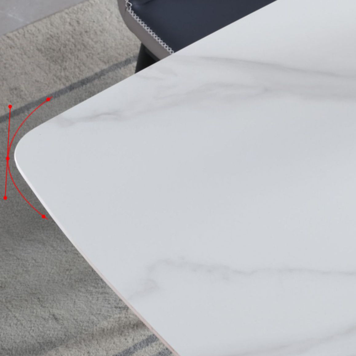 Rectangular Sintered Stone Dining Table Modern Dining Table with Steel Base for Home