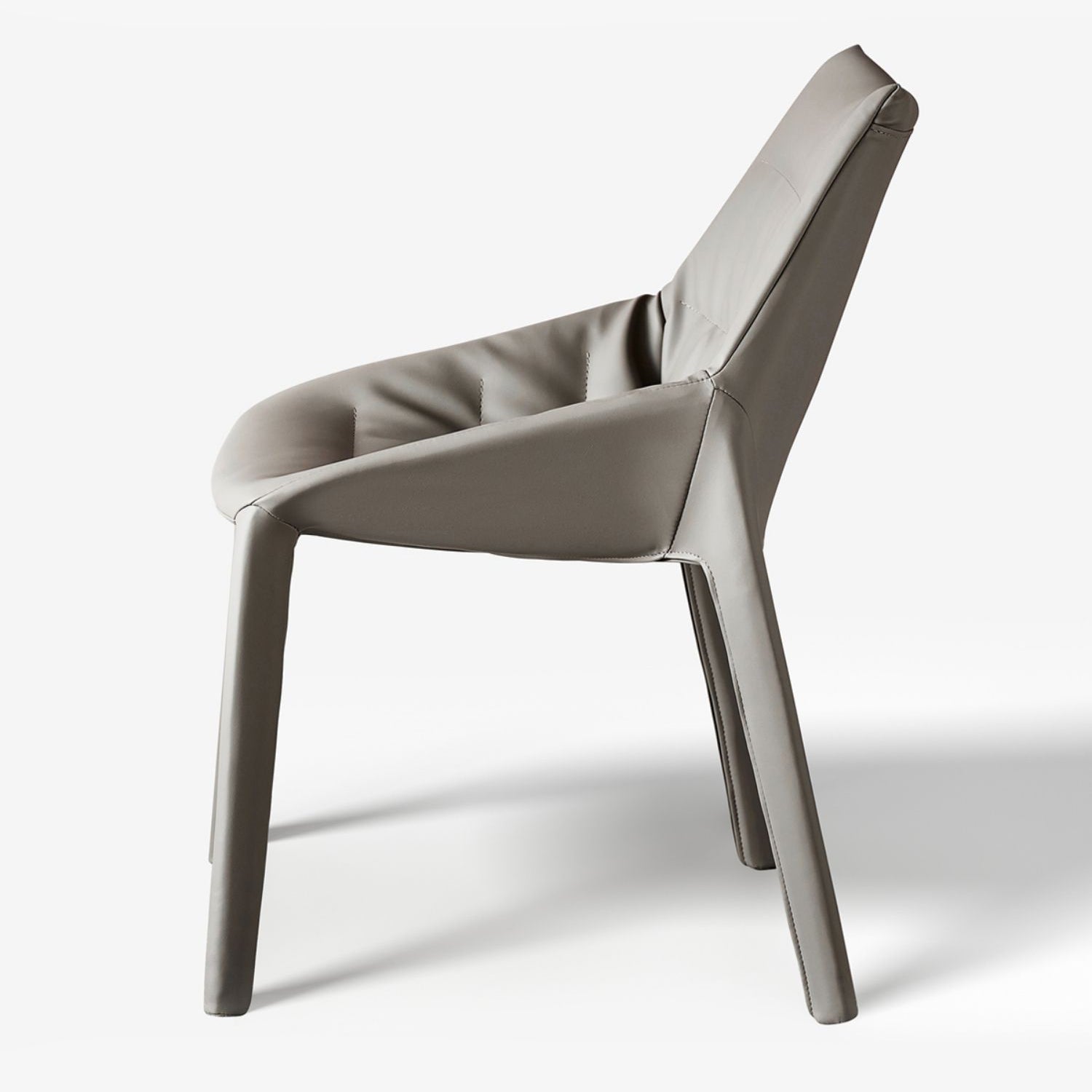 Modern Gray Dining Side Chair Faux Leather Armless Dining Chairs