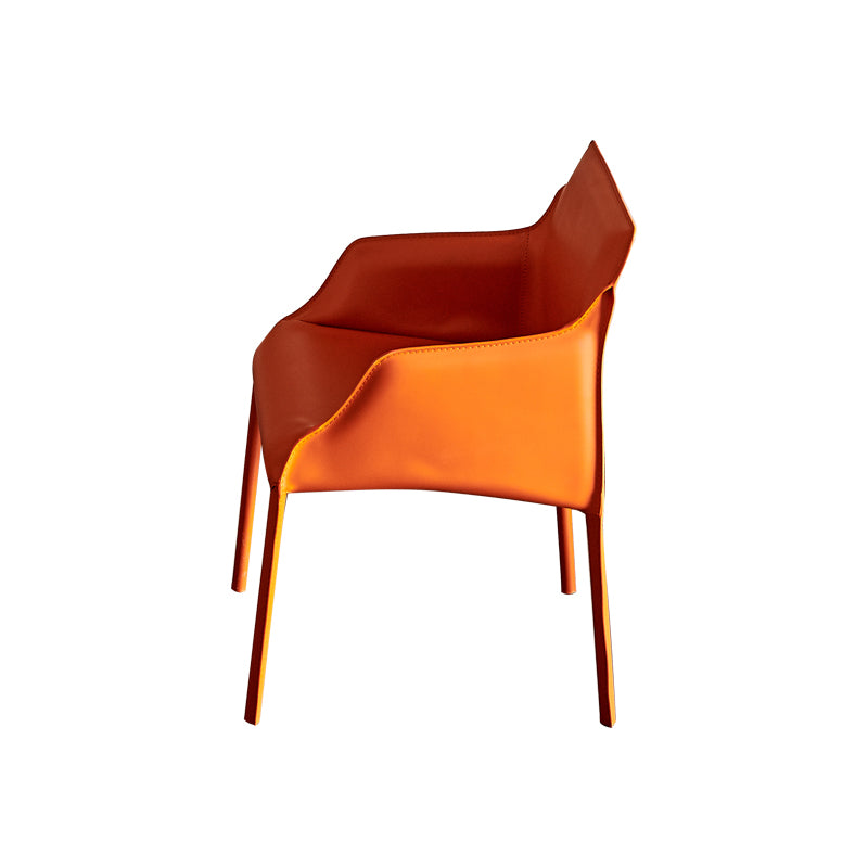 Faux Leather Arm Chair Upholstered Dining Room Chair for Home
