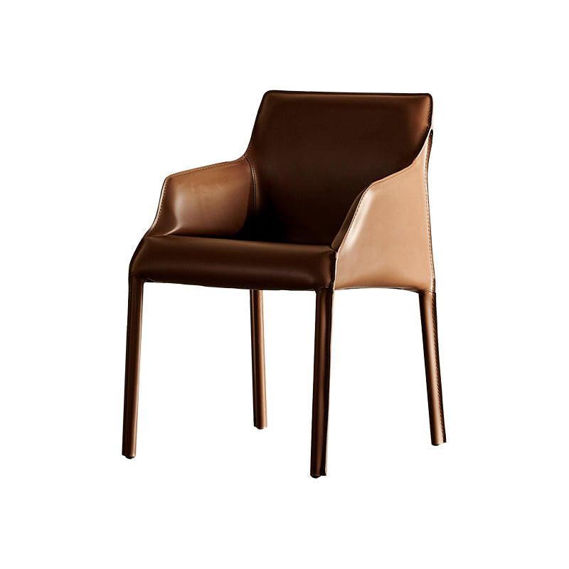 Faux Leather Arm Chair Upholstered Dining Room Chair for Home