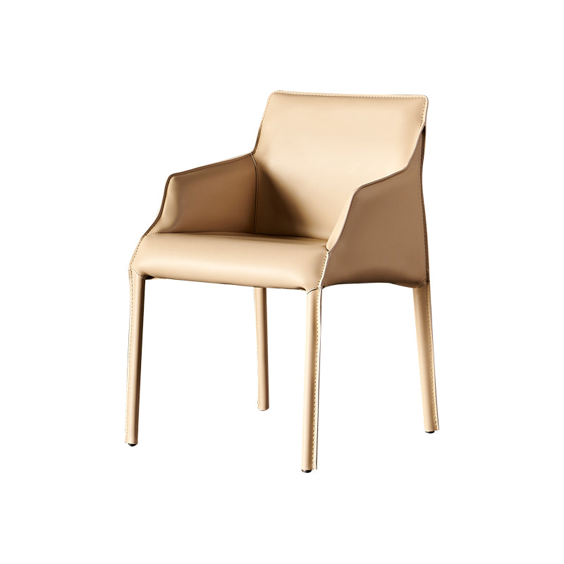 Faux Leather Arm Chair Upholstered Dining Room Chair for Home