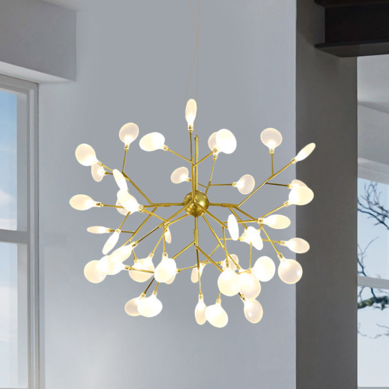 Modernità Heracleum Design lampadario vetro opalino 36/45/54 teste soggiorno cittadino a soffitto in nero/oro