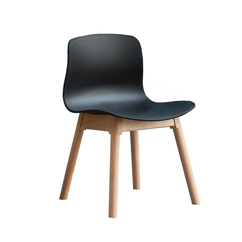 Natural Beech Legs Side Chair Scandinavian Armless Dining Chairs