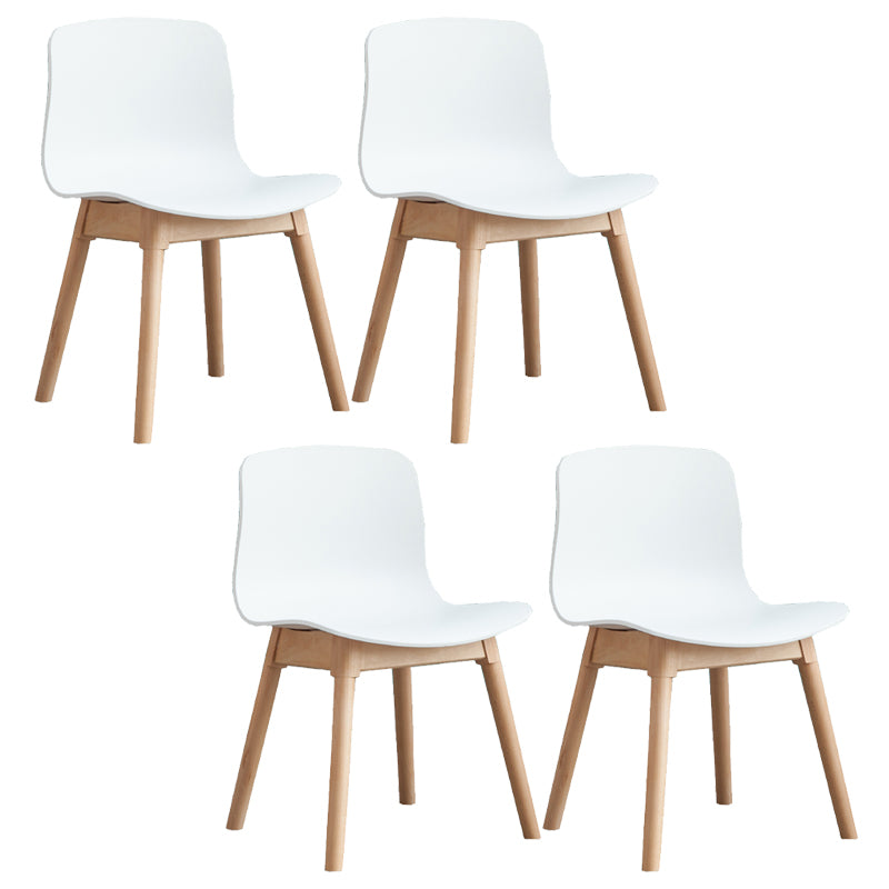 Natural Beech Legs Side Chair Scandinavian Armless Dining Chairs