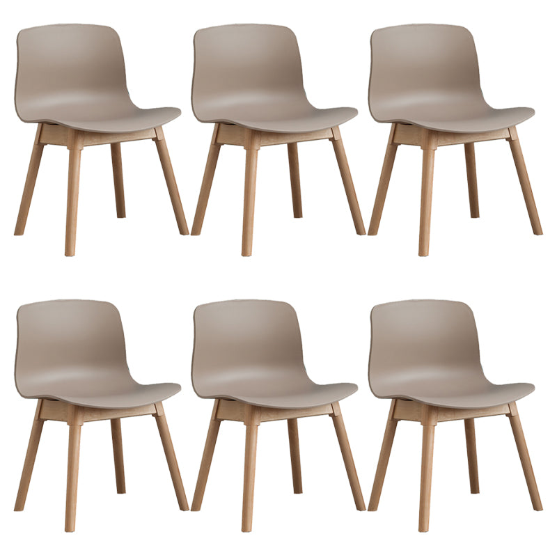 Natural Beech Legs Side Chair Scandinavian Armless Dining Chairs