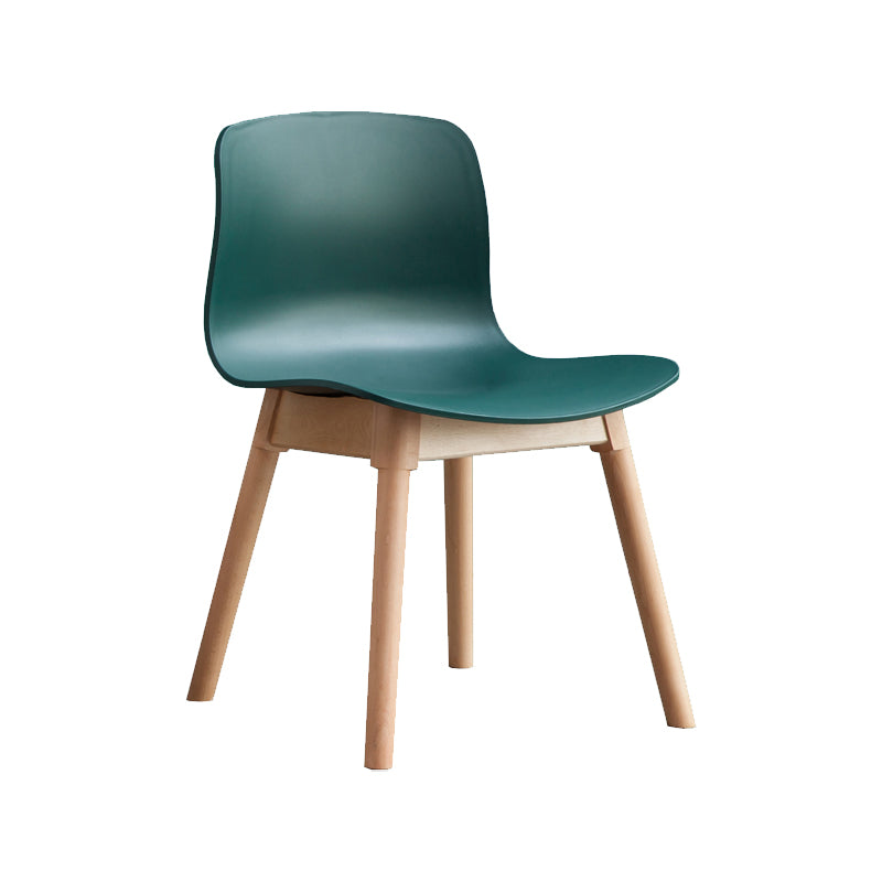 Natural Beech Legs Side Chair Scandinavian Armless Dining Chairs
