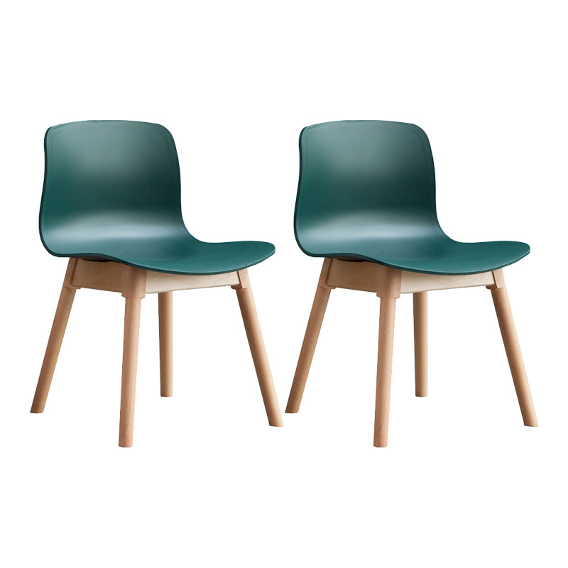 Natural Beech Legs Side Chair Scandinavian Armless Dining Chairs