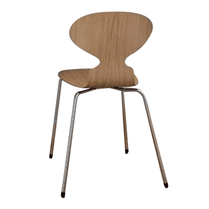 Metal and Wood Armless Dining Chairs Contemporary Side Chair Set