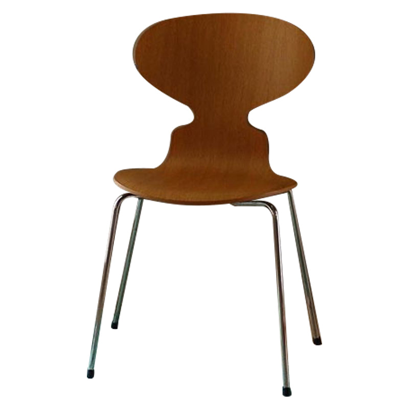 Metal and Wood Armless Dining Chairs Contemporary Side Chair Set