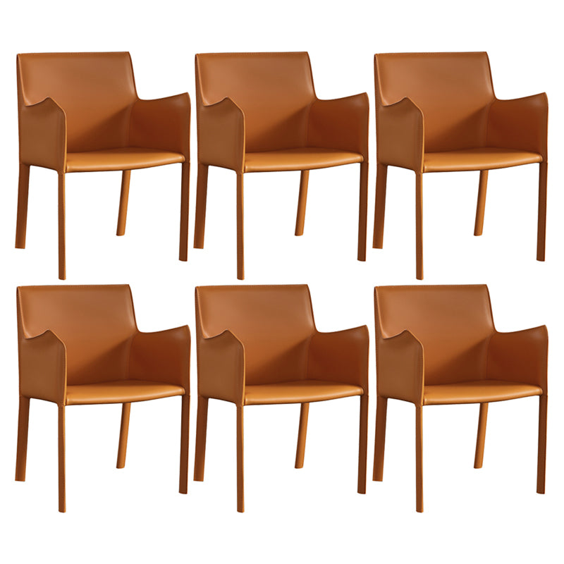 Modern Upholstered Dining Arm Chair Faux Leather Dining Accent Chair