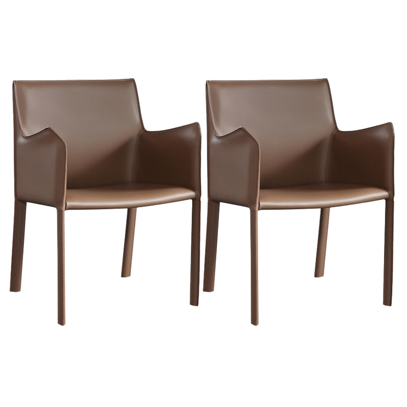 Modern Upholstered Dining Arm Chair Faux Leather Dining Accent Chair