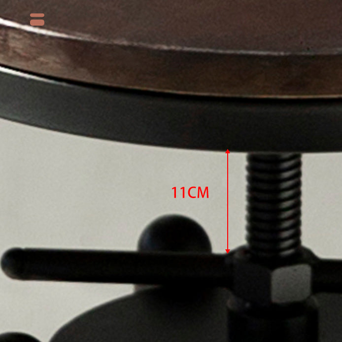 Industrial Adjustable Height Bar Stool Iron Round Armless Bar Stool