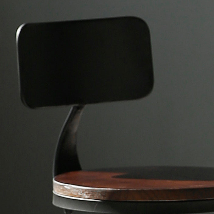 Industrial Adjustable Height Bar Stool Iron Round Armless Bar Stool