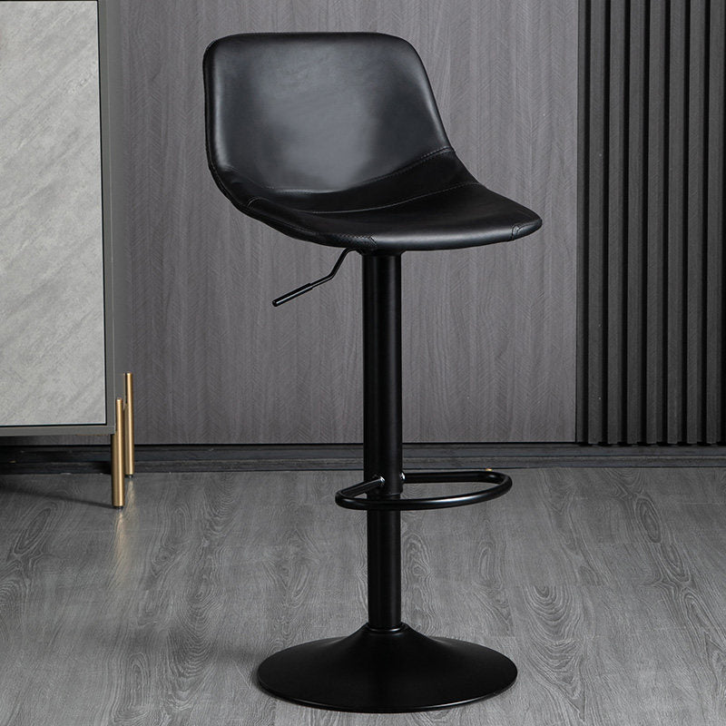 Industrial Metal Barstool Faux Leather Counter Stool for Home