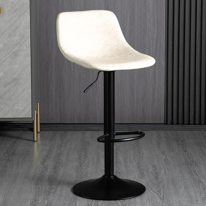 Industrial Metal Barstool Faux Leather Counter Stool for Home