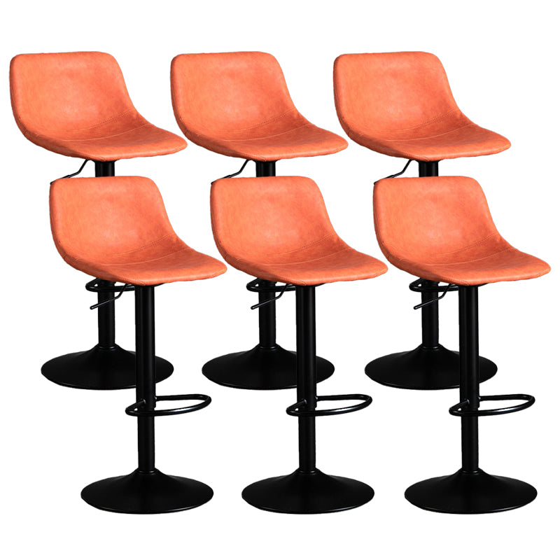 Industrial Metal Barstool Faux Leather Counter Stool for Home