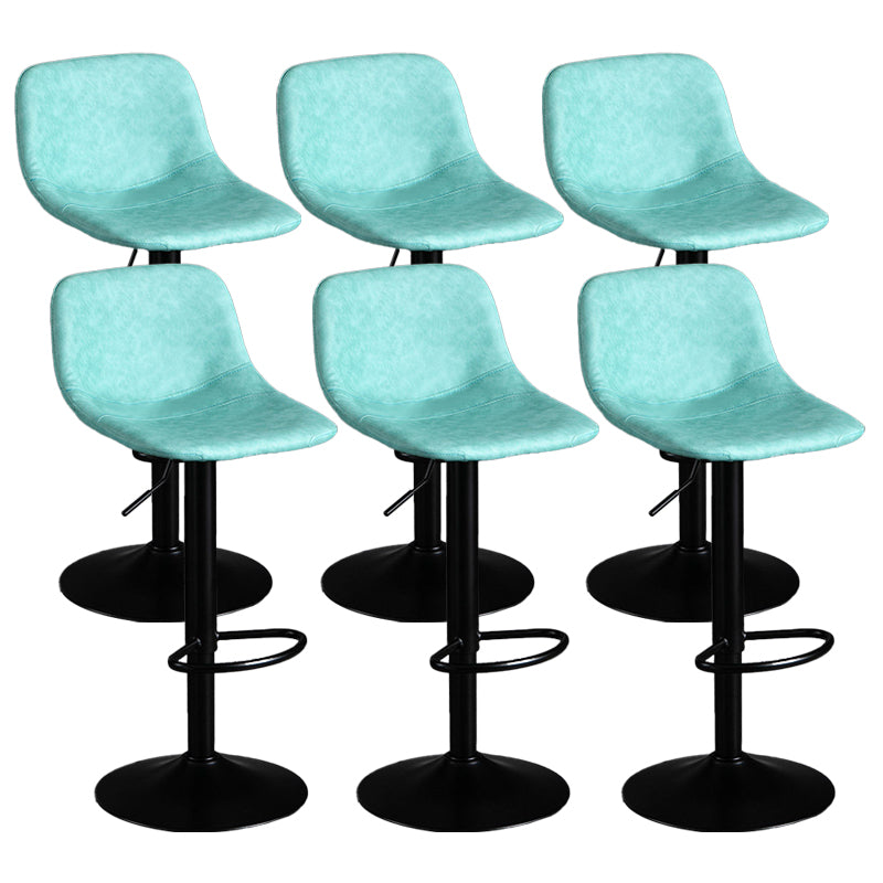 Industrial Metal Barstool Faux Leather Counter Stool for Home