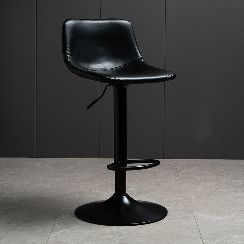 Contemporary PU Leather Footrest Barstool Adjustable Height Bar Stool
