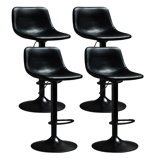 Contemporary PU Leather Footrest Barstool Adjustable Height Bar Stool
