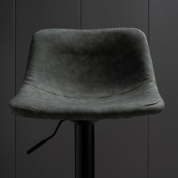 Contemporary PU Leather Footrest Barstool Adjustable Height Bar Stool