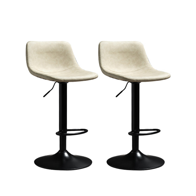Contemporary PU Leather Footrest Barstool Adjustable Height Bar Stool
