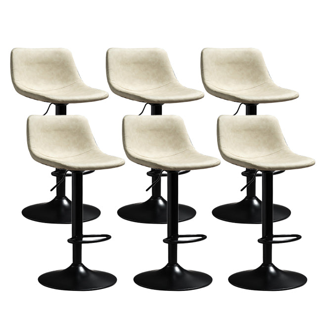 Contemporary PU Leather Footrest Barstool Adjustable Height Bar Stool