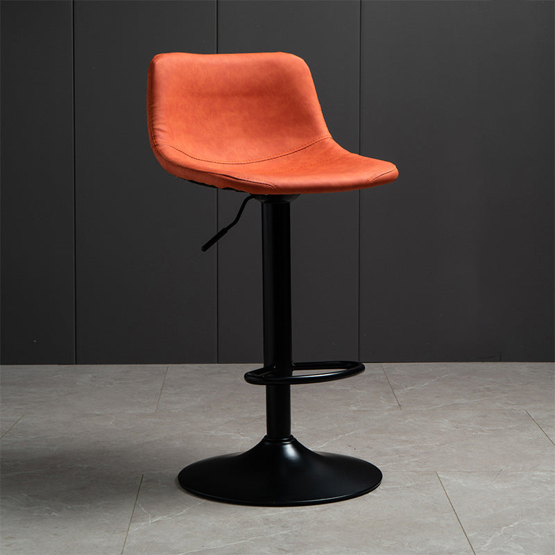 Contemporary PU Leather Footrest Barstool Adjustable Height Bar Stool