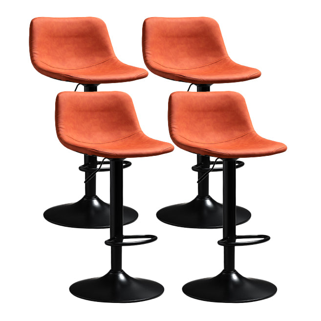 Contemporary PU Leather Footrest Barstool Adjustable Height Bar Stool