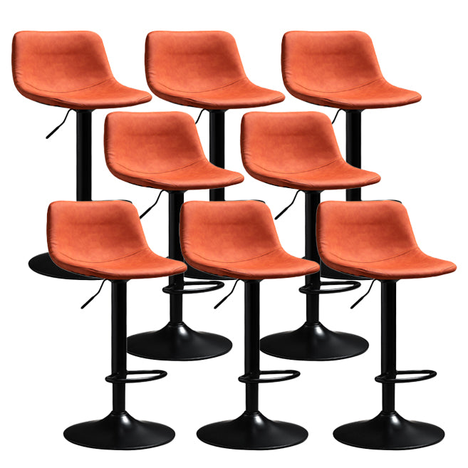 Contemporary PU Leather Footrest Barstool Adjustable Height Bar Stool