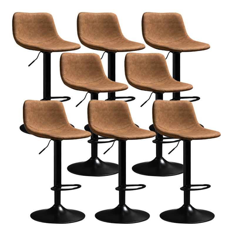 Contemporary PU Leather Footrest Barstool Adjustable Height Bar Stool