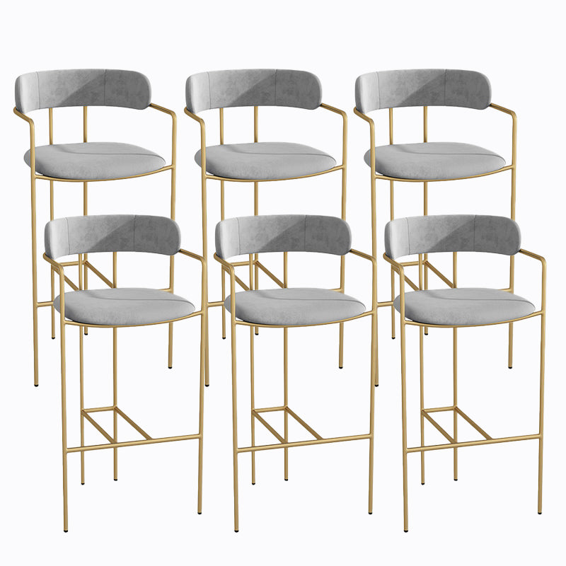 Industrial Metal Barstool Faux Leather Fabric Counter Stool with Gold Legs