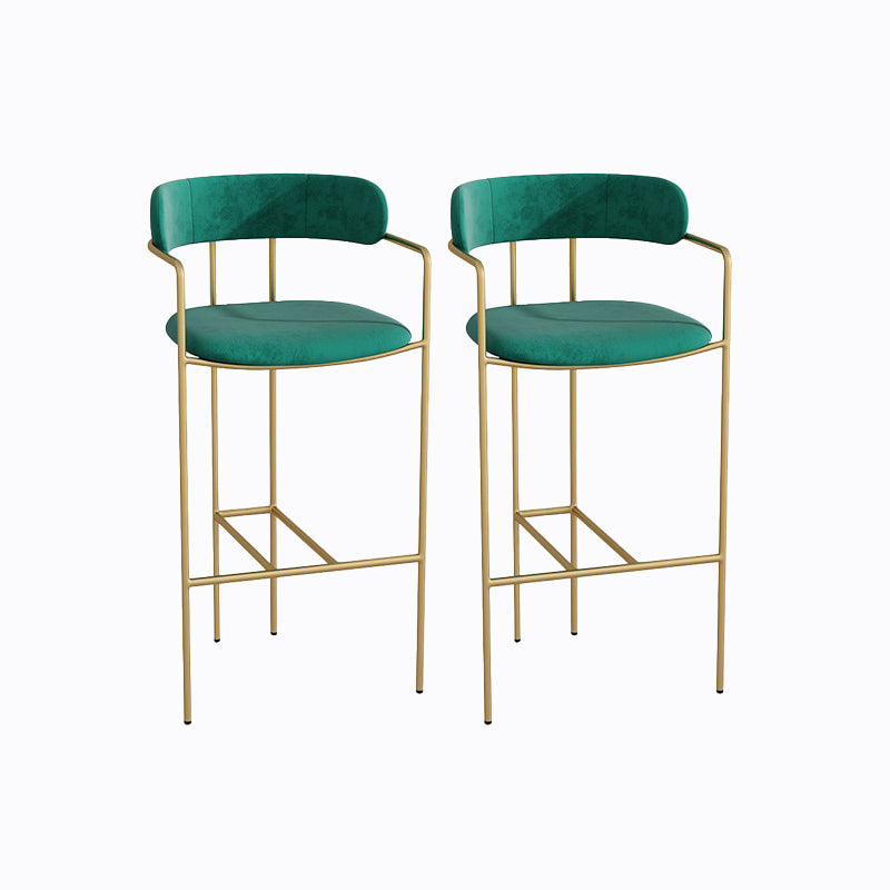 Industrial Metal Barstool Faux Leather Fabric Counter Stool with Gold Legs
