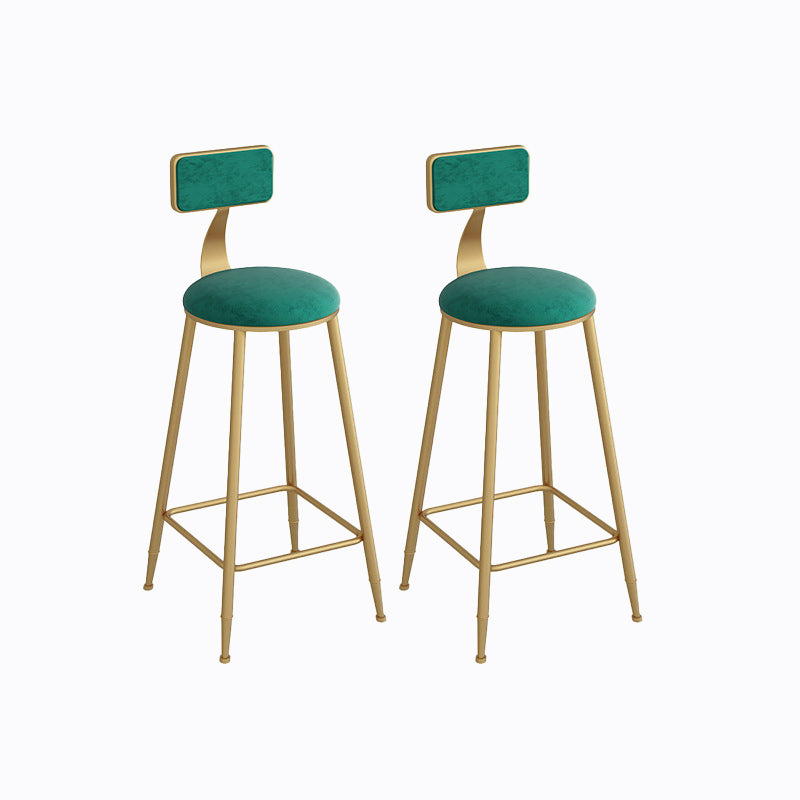 Industrial Metal Barstool Faux Leather Fabric Counter Stool with Gold Legs