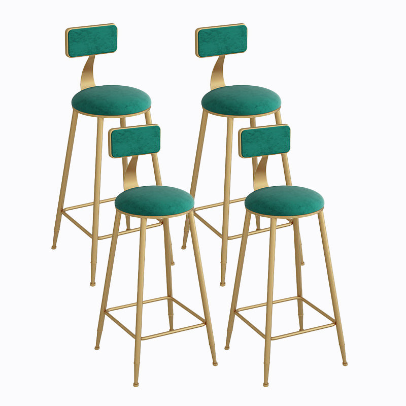 Industrial Metal Barstool Faux Leather Fabric Counter Stool with Gold Legs