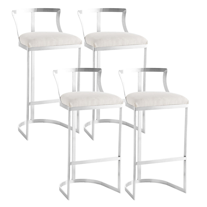 Glam Style Upholstered Counter Height Stool Metal Bar Stool Bar Stool