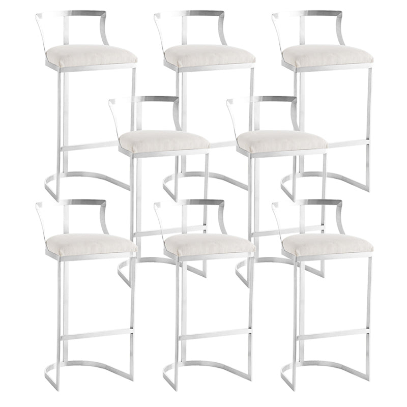 Glam Style Upholstered Counter Height Stool Metal Bar Stool Bar Stool