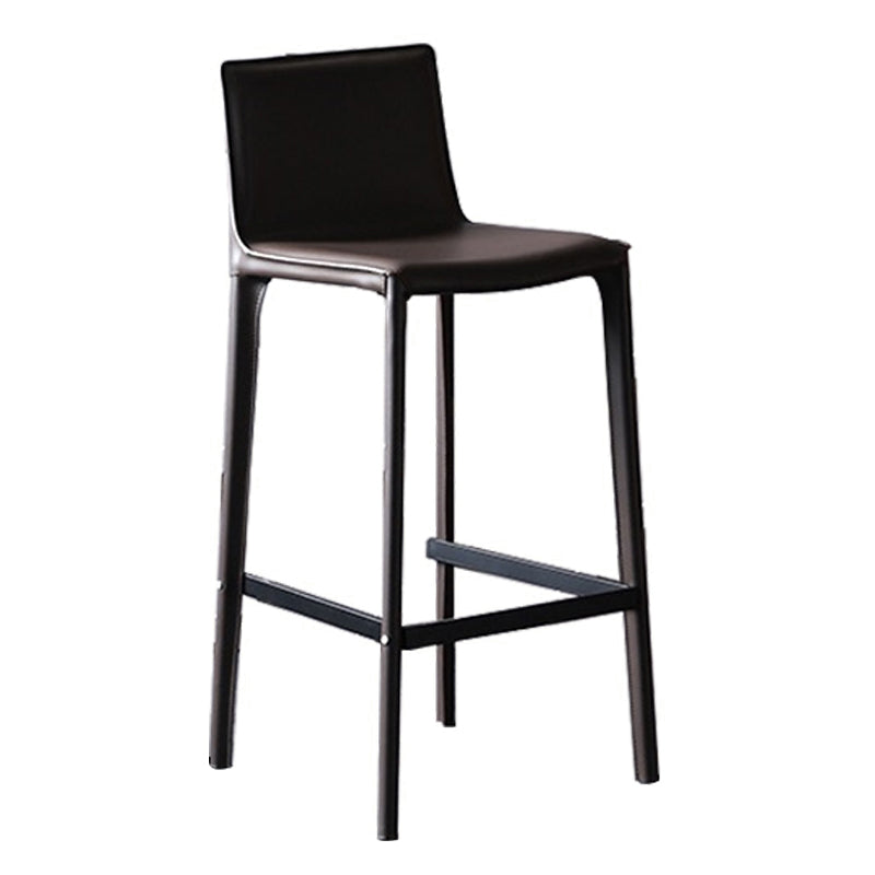 Scandinavian Leather Counter Stools Metal Bar Stool for Home Use