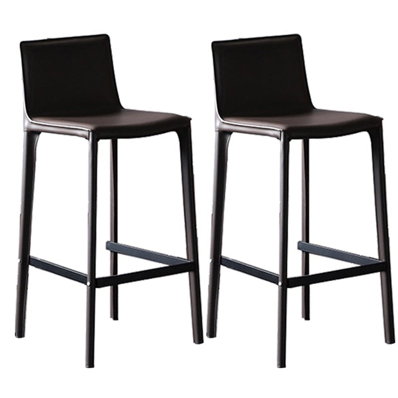 Scandinavian Leather Counter Stools Metal Bar Stool for Home Use