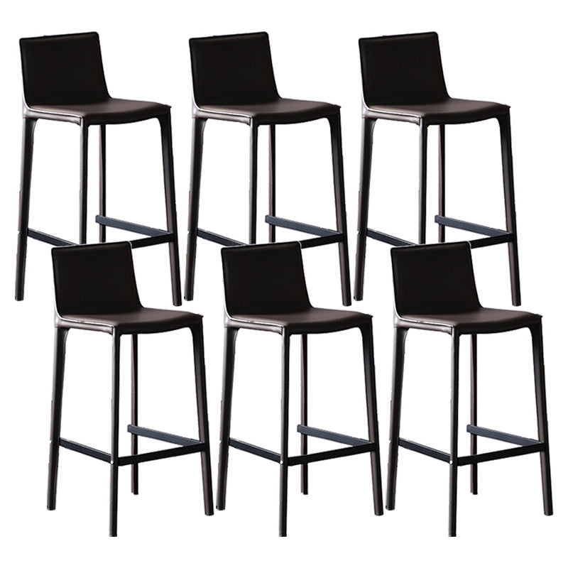 Scandinavian Leather Counter Stools Metal Bar Stool for Home Use