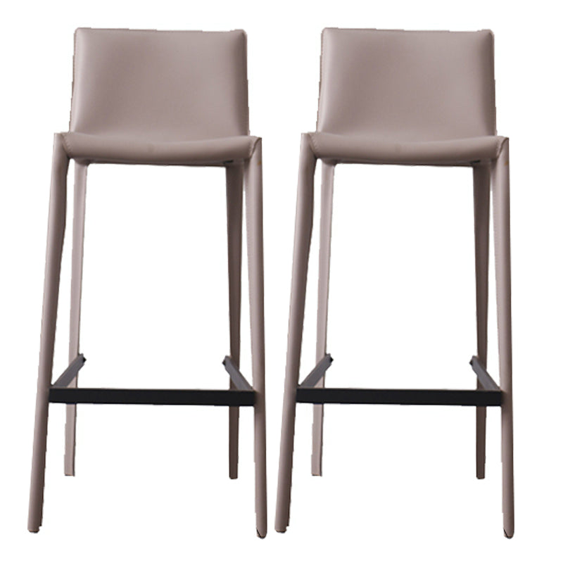 Scandinavian Leather Counter Stools Metal Bar Stool for Home Use