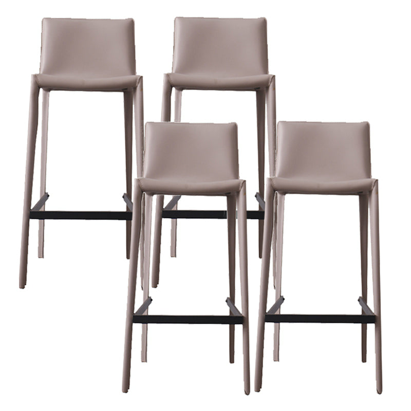 Scandinavian Leather Counter Stools Metal Bar Stool for Home Use