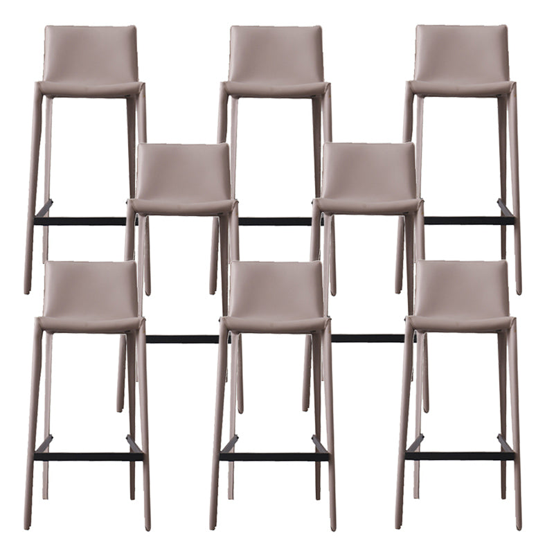 Scandinavian Leather Counter Stools Metal Bar Stool for Home Use