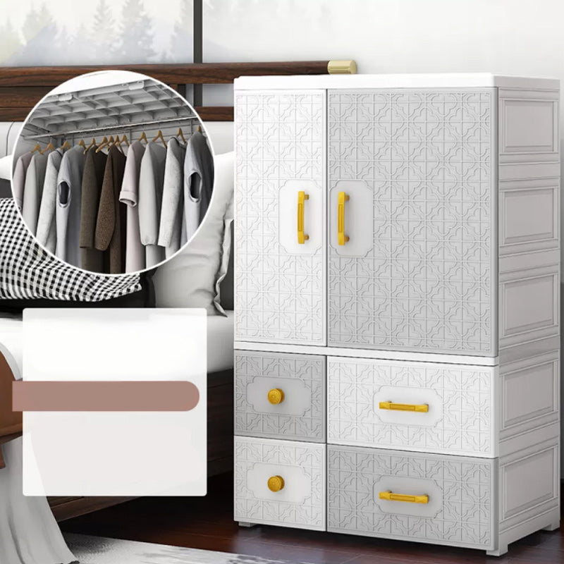 Contemporary Style Wardrobe Armoire Plastic Bedroom Wardrobe Cabinet