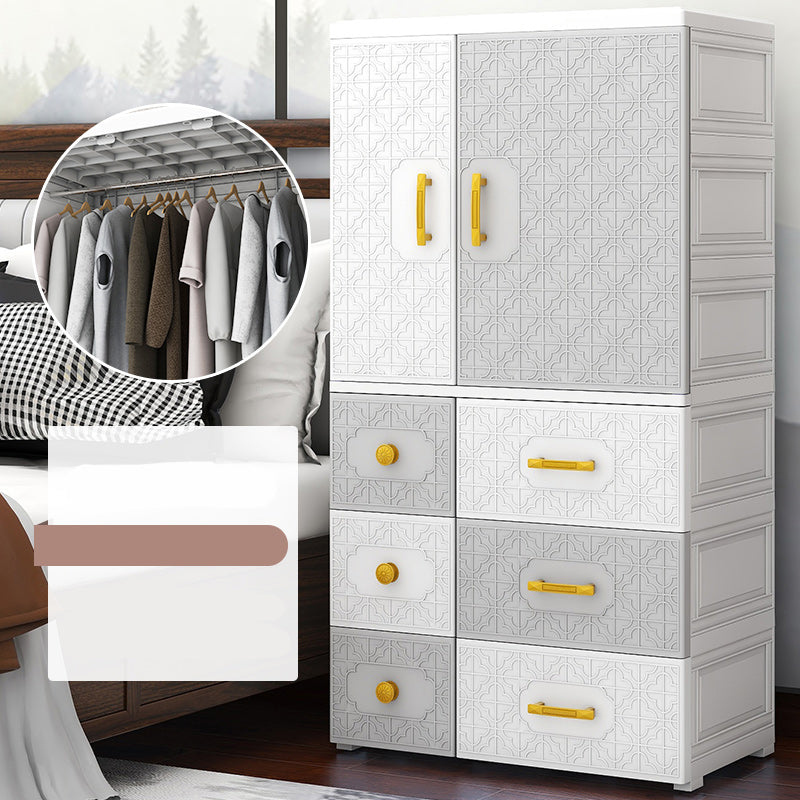 Contemporary Style Wardrobe Armoire Plastic Bedroom Wardrobe Cabinet